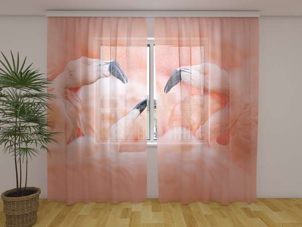 Rideau en mousseline : FLAMANTS