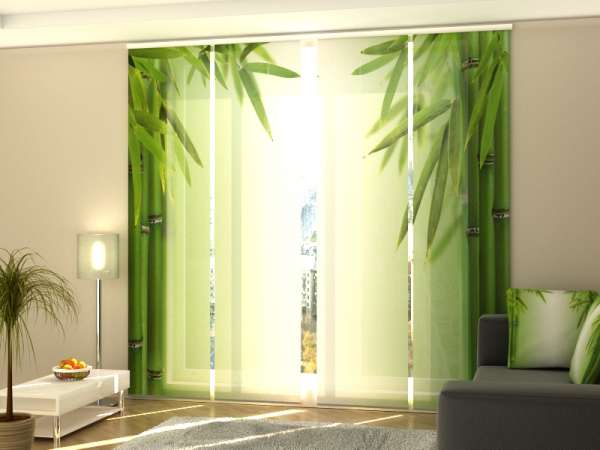 Rideau coulissant (1-4 pcs.) : BAMBOU VERT 2
