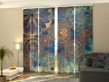 Rideau coulissant (1-4 pcs.) : ORNEMENT DORÉ Rideau coulissant (1-4 pcs.) : ORNEMENT DORÉ