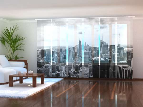 Rideau coulissant (1-6 pcs.) : MANHATTAN EN NOIR ET BLANC