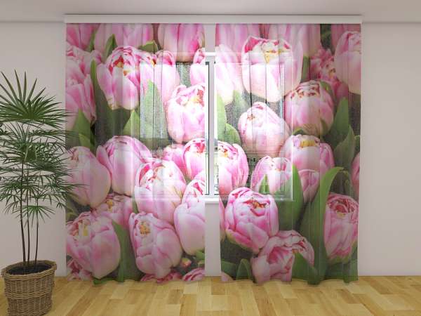 Rideau en mousseline : BELLES TULIPES