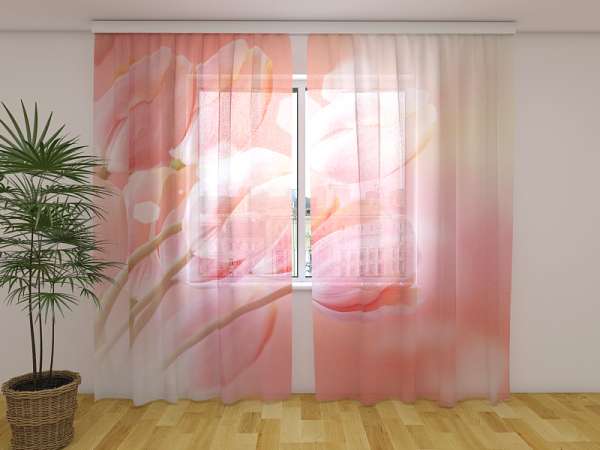 Rideau en mousseline : CHARMANTES TULIPES