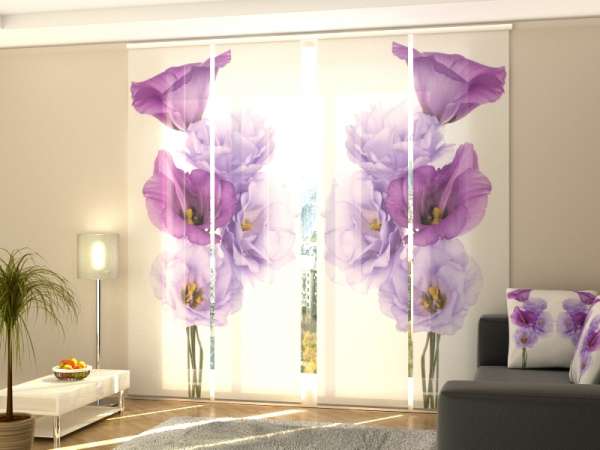 Rideau coulissant (1-4 pcs.) : FLEURS VIOLES