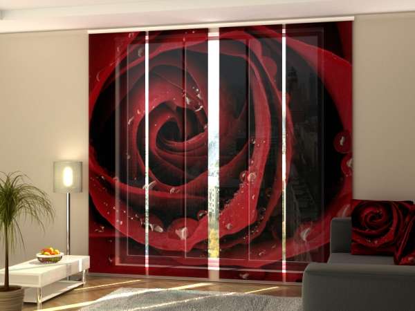 Rideau coulissant (1-4 pcs.) : ROSE ROUGE