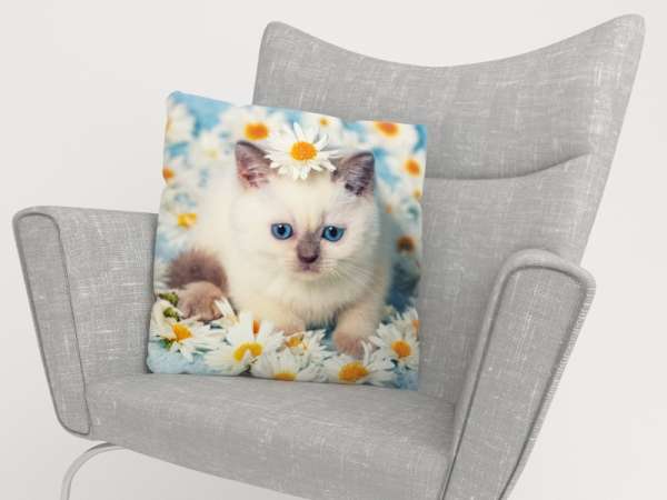 Housse de coussin : CHATON DOUX