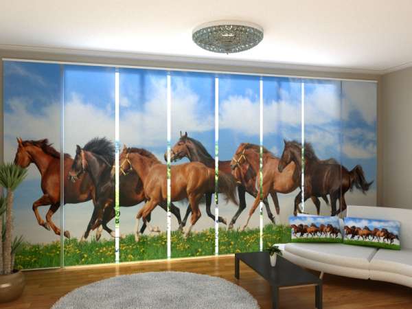 Rideau coulissant (1-8 pcs.) : CHEVAUX DE COURSE 2
