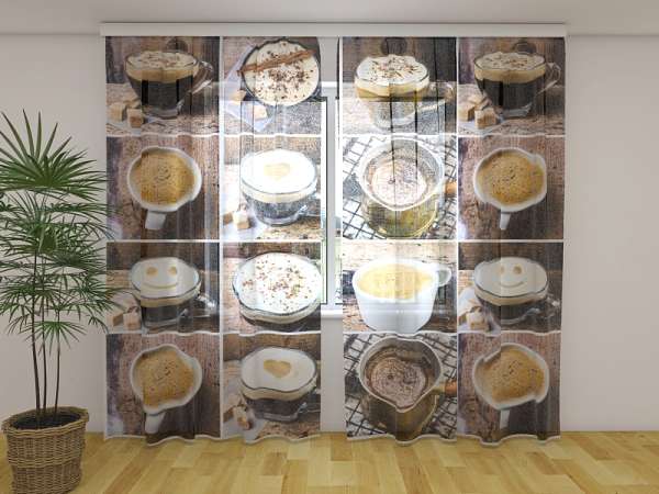Rideau en mousseline : COLLAGE DE CAFÉ 4