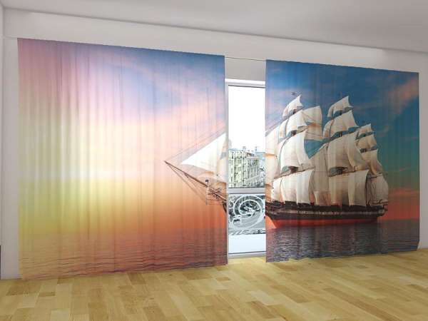 Rideau grand format : NAVIRE À VOILE