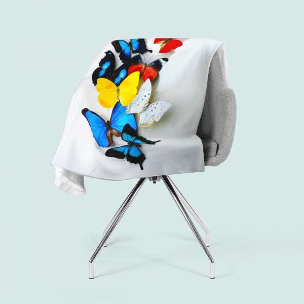 Couverture polaire : PAPILLONS COLORÉS