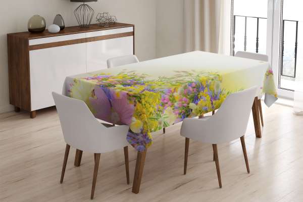 Nappe de table : CHAMP DE FLEURS EN ÉTÉ