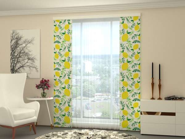 Rideau coulissant (1-2 pcs.) : CITRONS AVEC TRESS