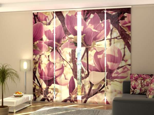 Rideau coulissant (1-4 pcs.) : MAGNOLIAS VIOLES