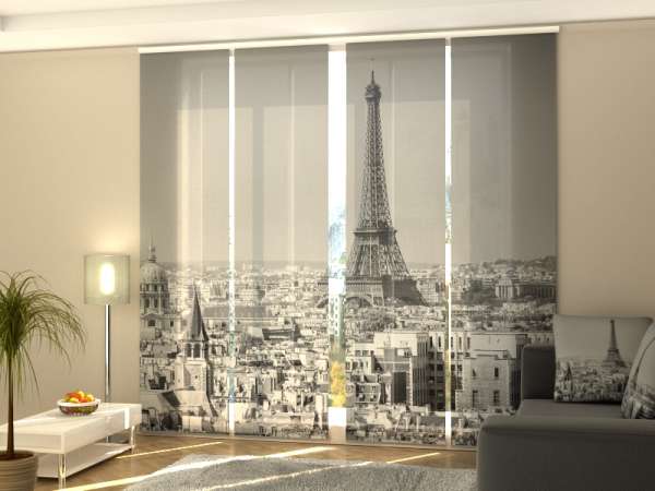 Rideau coulissant (1-4 pcs.) : PARIS NOIR ET BLANC