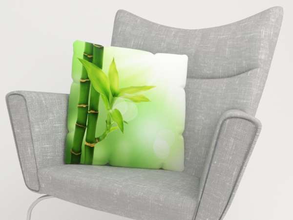 Housse de coussin : BAMBOU VERT