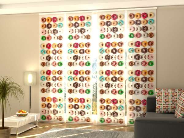 Rideau coulissant (1-4 pcs.) : SWEET DONUTS