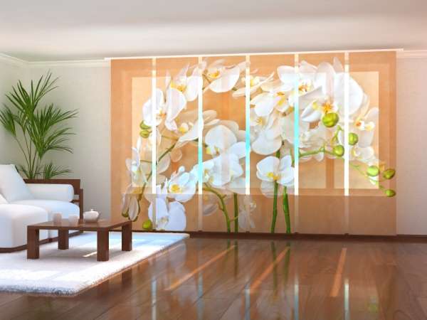 Rideau coulissant (1-6 pcs.) : ORCHIDÉES ASIATIQUES
