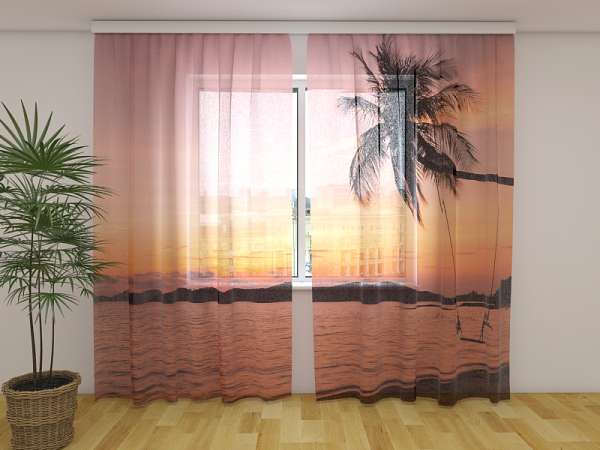 Rideau en mousseline : COUCHER DE SOLEIL SUR PALM BEACH