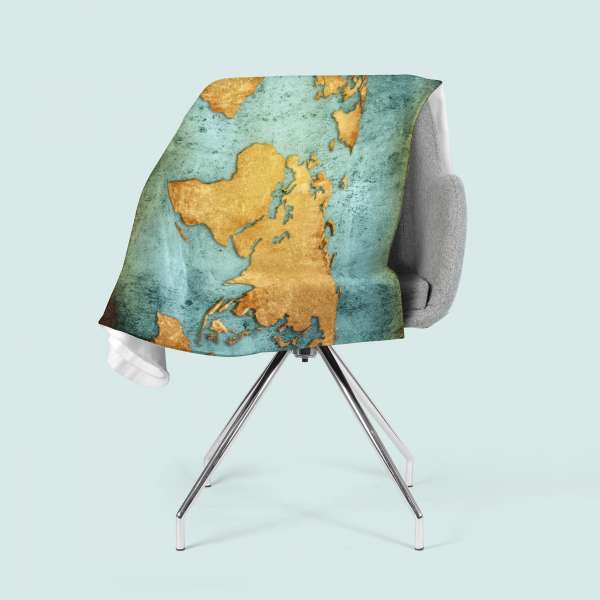 Couverture polaire : CARTE DU MONDE EN OR