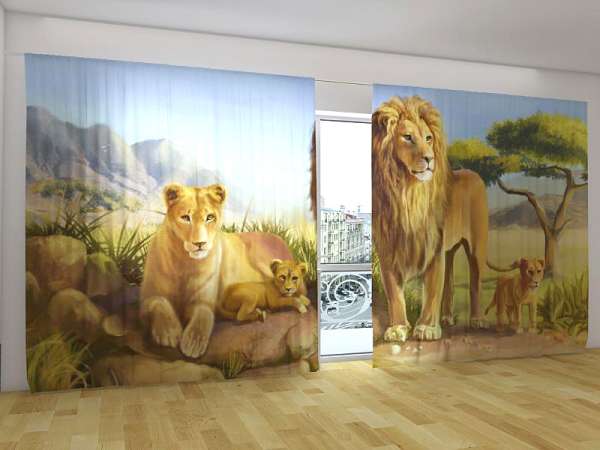 Rideau grand format : FAMILLE DES LIONS