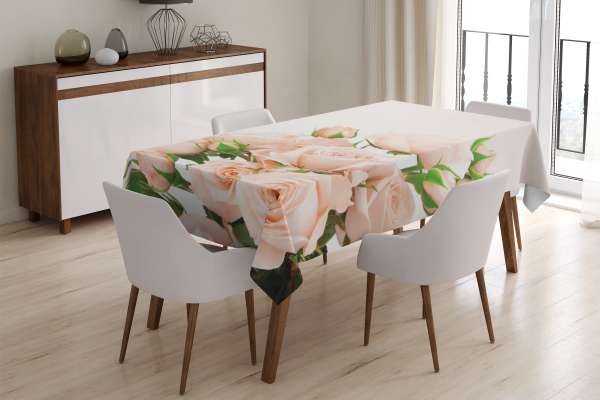 Nappe de table : ROSES À LA CRÈME