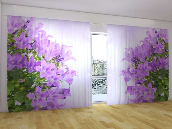 Rideau grand format : CAMPANULES VIOLETTES