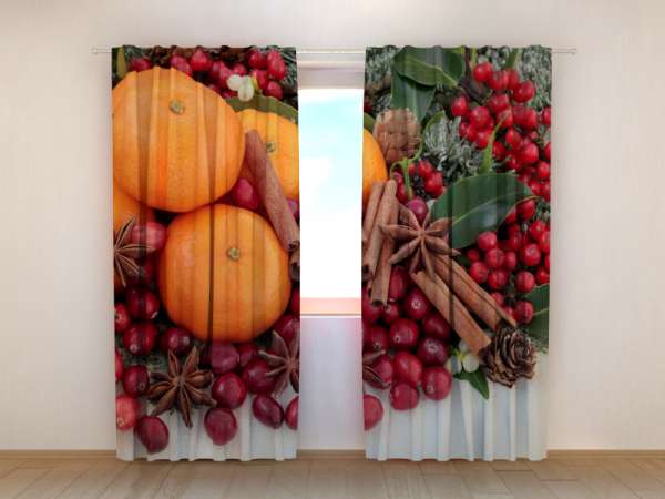 Rideau imprimé : ORANGES ET CANELLE