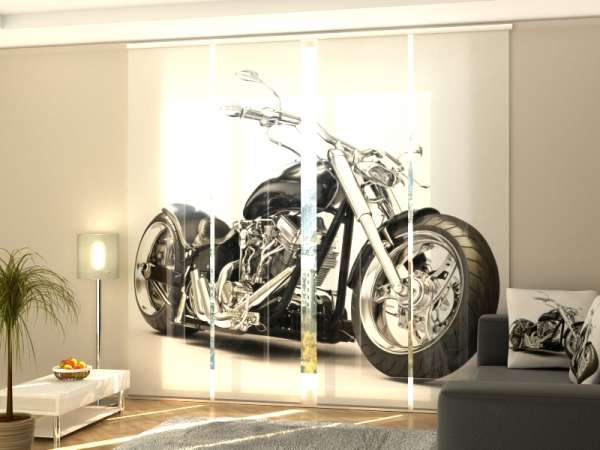 Rideau coulissant (1-4 pcs.) : MOTO NOIRE