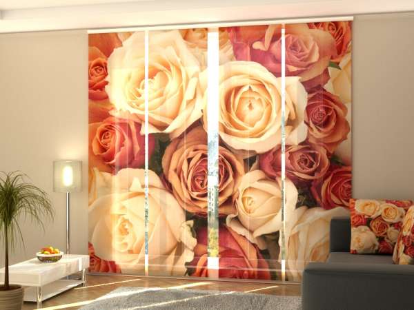 Rideau coulissant (1-4 pcs.) : ROSES DOUCES
