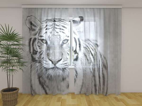 Rideau en mousseline : TIGRE BLANC