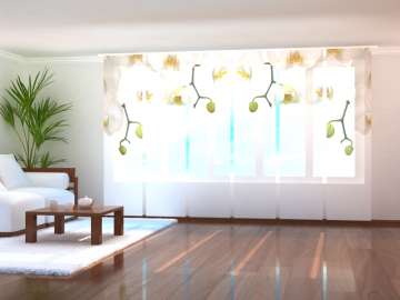 Rideau coulissant (1-6 pcs.) : GRANDES ORCHIDÉES BLANCHES Rideau coulissant (1-6 pcs.) : GRANDES ORCHIDÉES BLANCHES