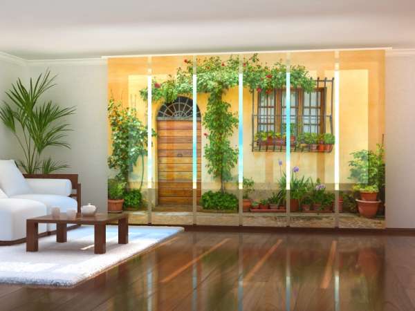 Rideau coulissant (1-6 pcs.) : MUR AVEC PLANTES VERTES
