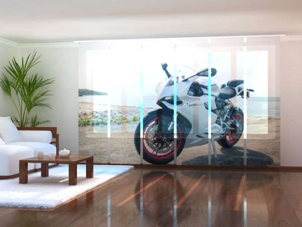 Rideau coulissant (1-6 pcs.) : DUCATI BLANCHE