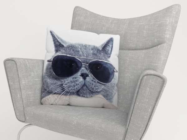 Housse de coussin : TOM CHAT ÉLÉGANT
