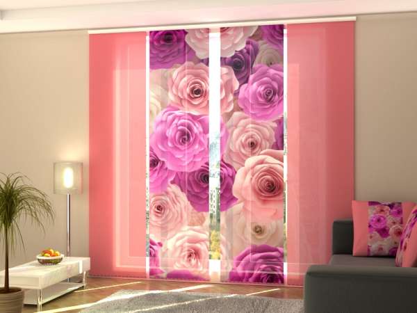 Rideau coulissant (1-4 pcs.) : BONHEUR DE ROSE