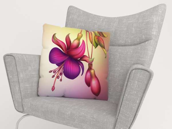 Housse de coussin : FLEUR VIOLET