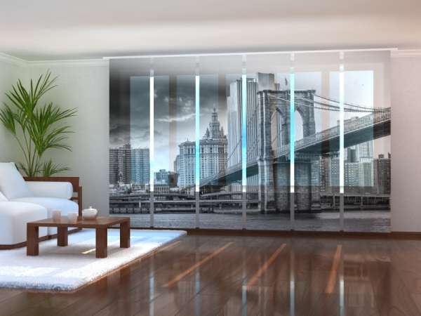 Rideau coulissant (1-6 pcs.) : BROOKLYN BRIDGE NOIR ET BLANC