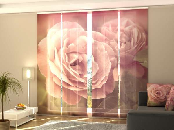 Rideau coulissant (1-4 pcs.) : ROSES ROSE