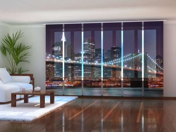 Rideau coulissant (1-6 pcs.) : BROOKLYN BRIDGE LA NUIT