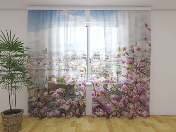 Rideau en mousseline : MAGNOLIAS DE PARIS