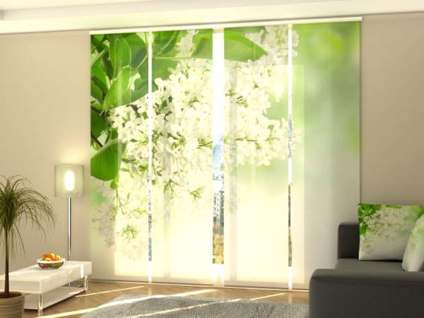 Rideau coulissant (1-4 pcs.) : LILAS BLANC