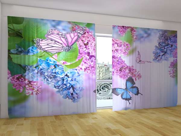 Rideau grand format : LILAS ET PAPILLONS 2