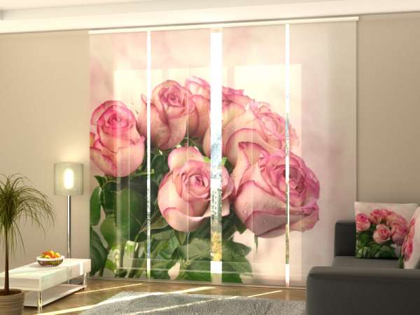 Rideau coulissant (1-4 pcs.) : BOUQUET DE ROSES