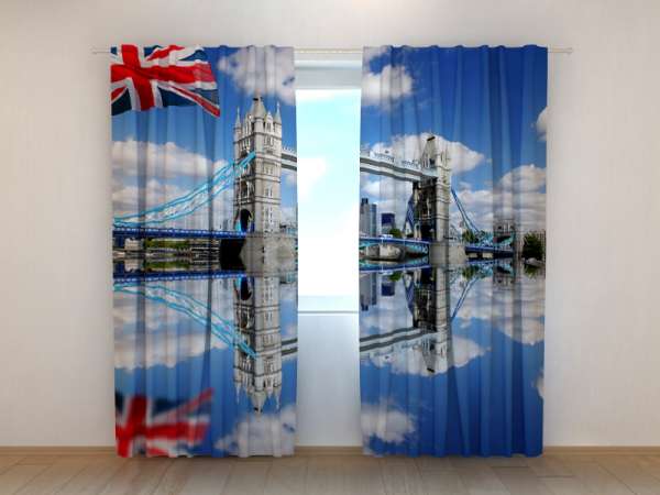Rideau imprimé : DRAPEAU SUR TOWER BRIDGE