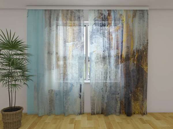 Rideau en mousseline : PEINTURE MURALE ABSTRAITE