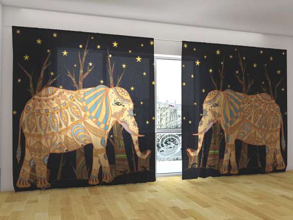 Rideau grand format : ÉLÉPHANTS D'AFRIQUE