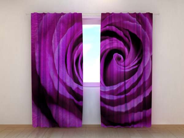 Rideau imprimé : ROSE VIOLET FONCÉ