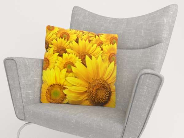 Housse de coussin : MAGNIFIQUES TOURNESOLS
