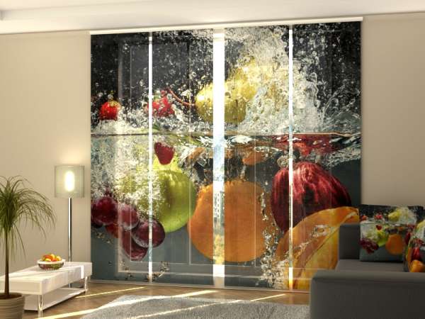 Rideau coulissant (1-4 pcs.) : FRUITS FRAIS DANS L'EAU