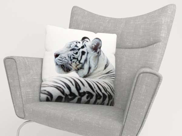 Housse de coussin : TIGRE BLANC 2
