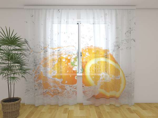 Rideau en mousseline : ORANGE JUTE